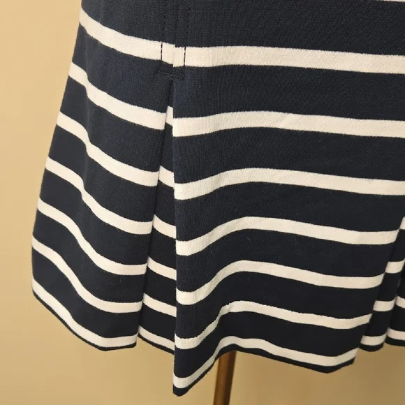 Banana Republic Navy White Stripped Peplum Top Coastal Nautical Preppy Classic - Picture 2 of 7